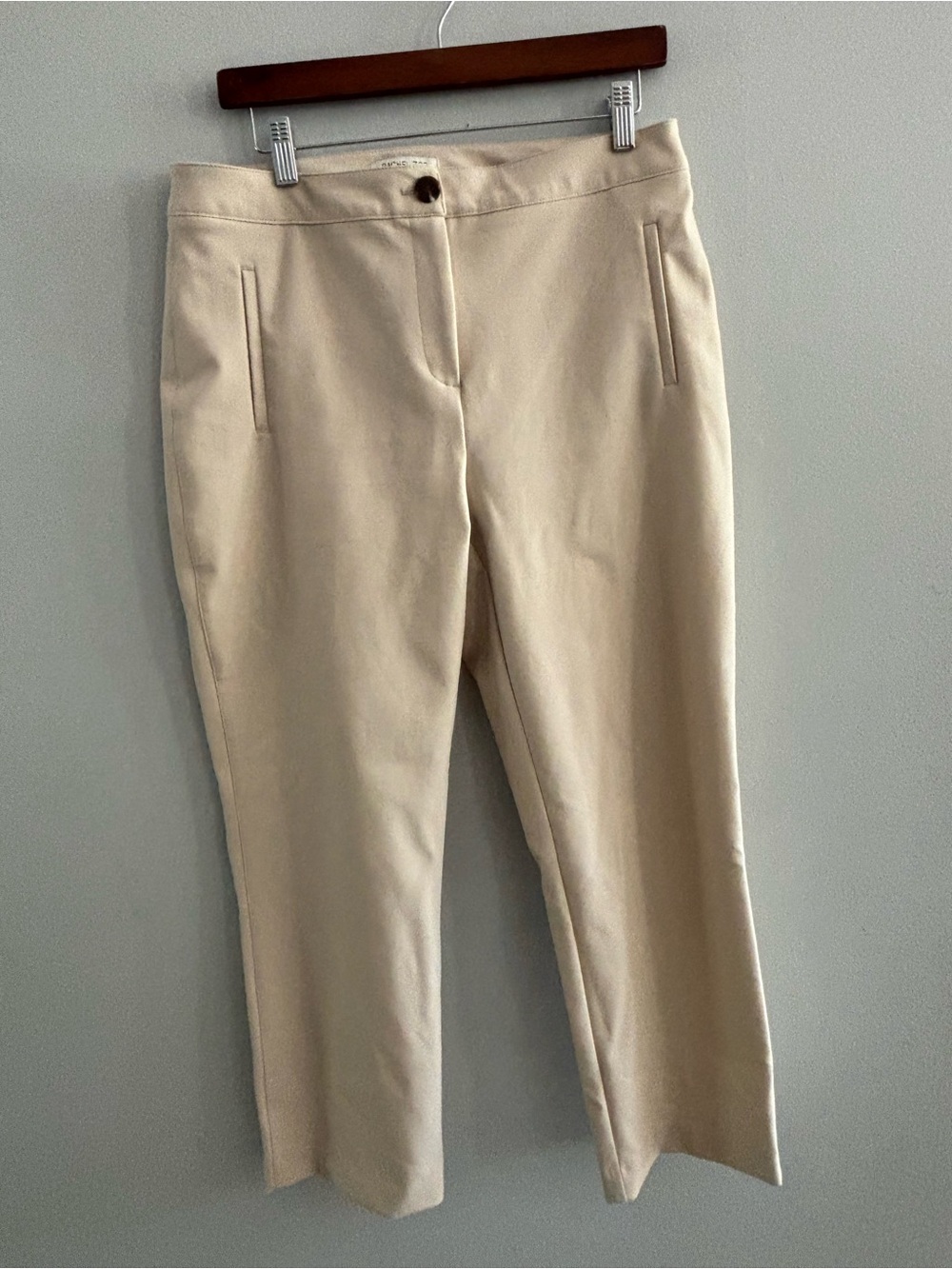Rachel Zoe Cream Straight Leg Dress Pants Size 10 Minimalist Classic